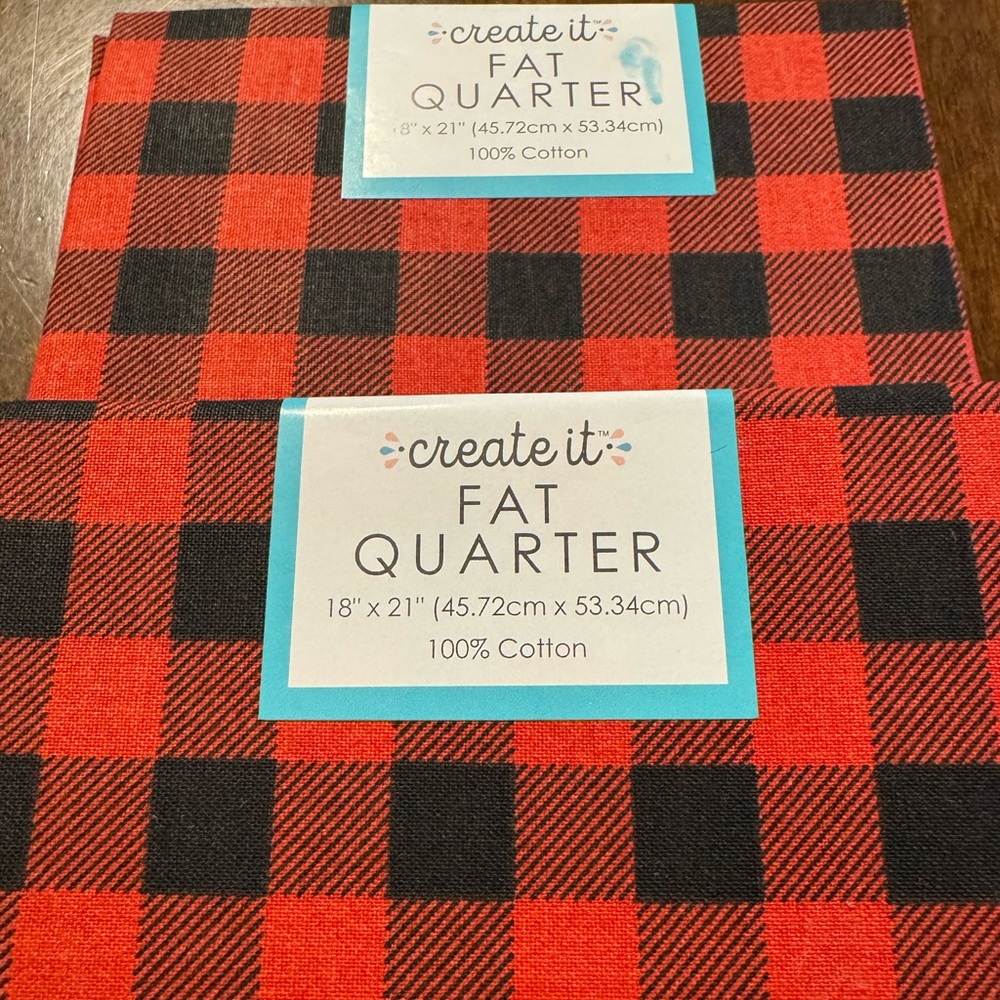 Create It Red and Black Buffalo Check Fat Quarters 100% Cotton Fabric - Picture 2 of 4